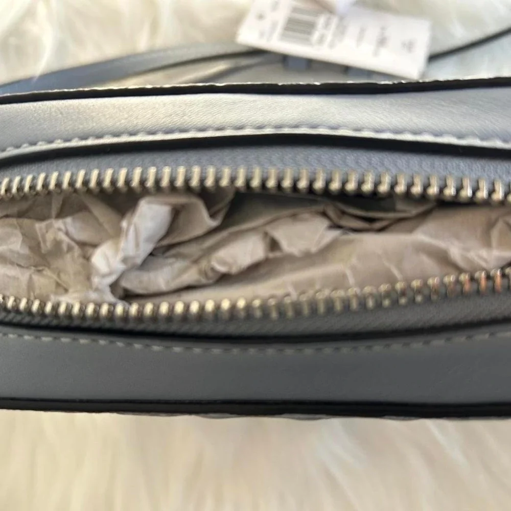 Coach Mini‎ Camera Bag Twilight Blue Pebbled Leather Crossbody NEW